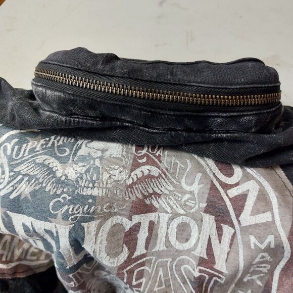 Affliction Womens Size Medium Americans Custom Motorcycles Black Hidden Hoodie - Picture 7 of 8